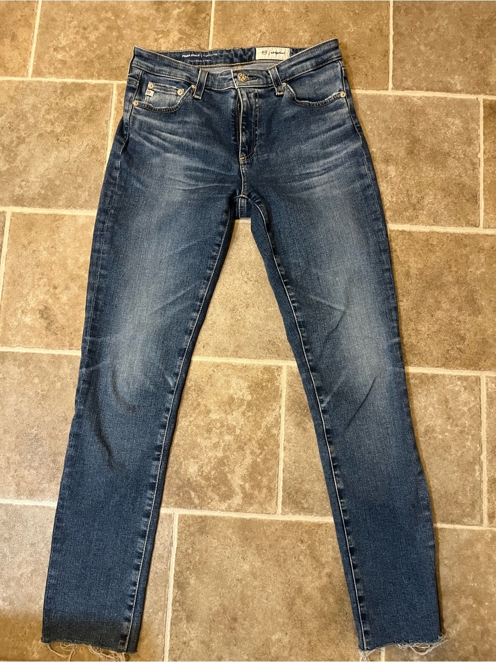 AG Adriano Goldschmied Prima Cigarette Slim Straight Ankle Jeans 26R Dark Wash